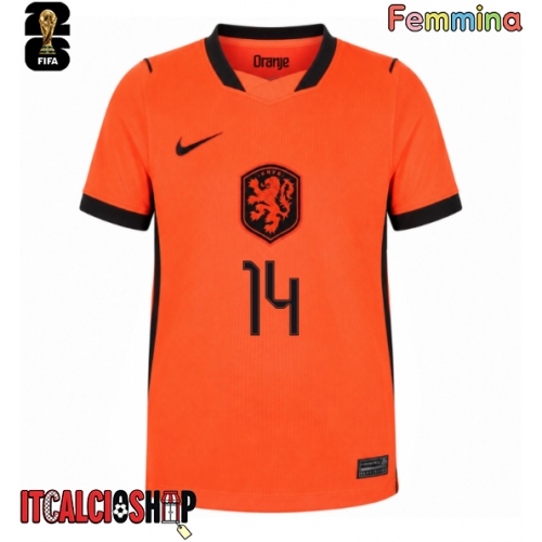 Paesi Bassi Tijjani Reijnders #14 Prima Maglia Femmina Mondiali 2026 Manica Corta